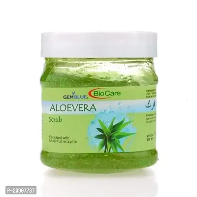 GEMBLUE BioCare safe and Natural Aloe Vera Scrub Enriched with multi fruit enzymes Scrub (500 ml)-thumb0