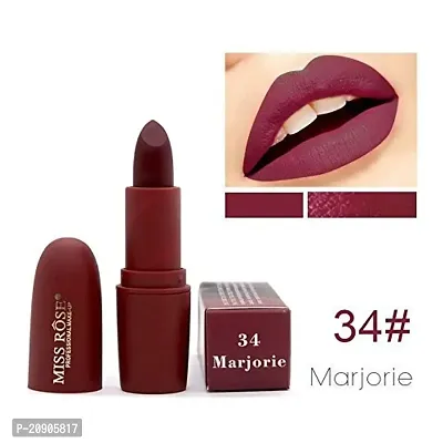 Miss rose Creme Matte Make Up Long Lasting and Waterproof Lipstick Bullet 34, brown, 3.4 g