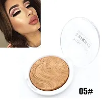 Miss Rose 3d Shimmer Powder Highlighter Palette Face Base Makeup Highlight Contour Tools For Women Lady Oil-Control Makeup Tool 00b, Brown, 10 g-thumb1
