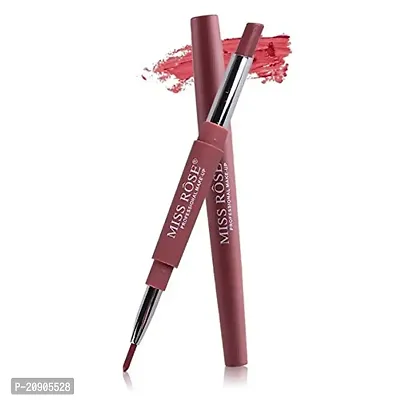 Miss Rose 2-In-1 Lipstick with Lip Liner Show (Girl Shade -01, Maroon, 2.1 g) Matte Finish