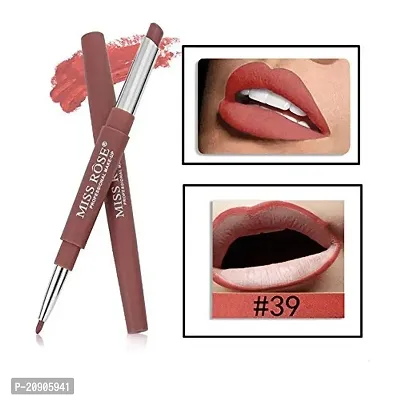 Miss rose 2in1 Lipstick With Lip Liner Muss Shade -39, brown, 2.1 g, Matte Finish-thumb0