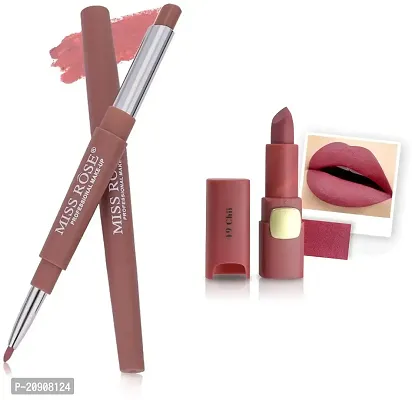 Miss Rose Professional Make-up Combo 2 Matte Lipstick 2in1-33#Oval49