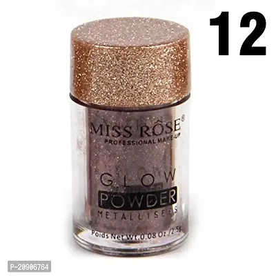 Miss Rose Single Color Glow Powder Eyeshadow Metalises Loose Pigment Eyeshadow 7001-010M (Charcoal)-thumb2