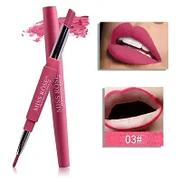 Miss Rose 2 In 1 Matte Finish Lipstick with Lip Liner (Flash of Pink Shade - 03, 2.1 g)-thumb1