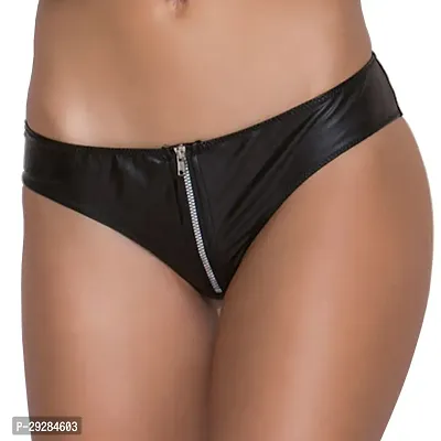 Stylish Black Lace Solid Briefs For Women