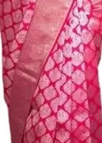 DAISY PETAL CREATION Women's Silk Printed Saree with Unstitched Blouse Piece (Pink-thumb4