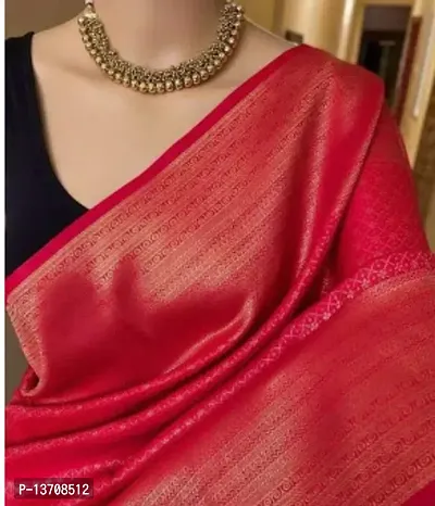 Stylish Art Silk Red Embellished Saree with Blouse piece For Women