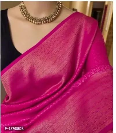 Stylish Art Silk Pink Embellished Saree with Blouse piece For Women
