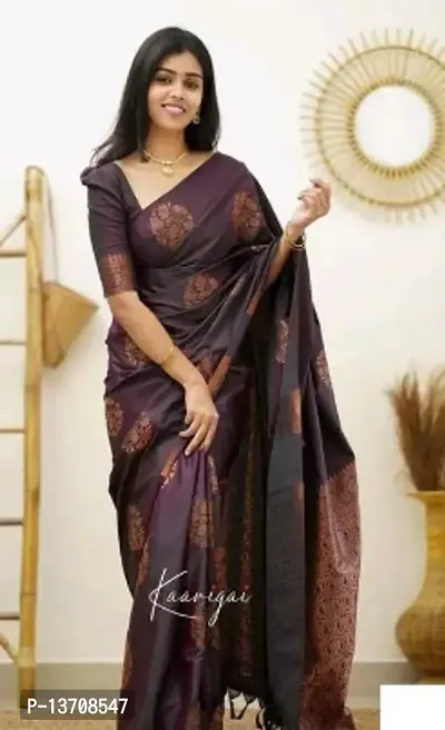 Stylish Art Silk Multicoloured Woven Design Saree with Blouse piece For Women-thumb0