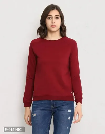 Women Stylish Self Pattern Sweatshirt-thumb0