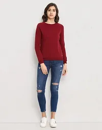Women Stylish Self Pattern Sweatshirt-thumb3