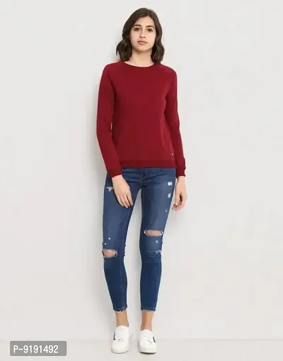 Women Stylish Self Pattern Sweatshirt-thumb4