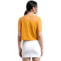 Stylish Mustard Never Coast Printed Top For Ladies-thumb2