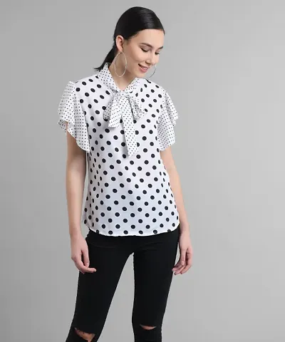 RBT-WHT SHRT/BG DTD TIE TOP