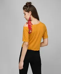RWT-001T Mustard Tees With Shoulder Contrast Scarf Streps-thumb2