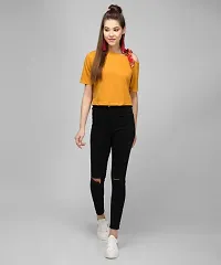 RWT-001T Mustard Tees With Shoulder Contrast Scarf Streps-thumb4