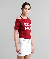 Maroon Girls Rule Print Top-thumb2