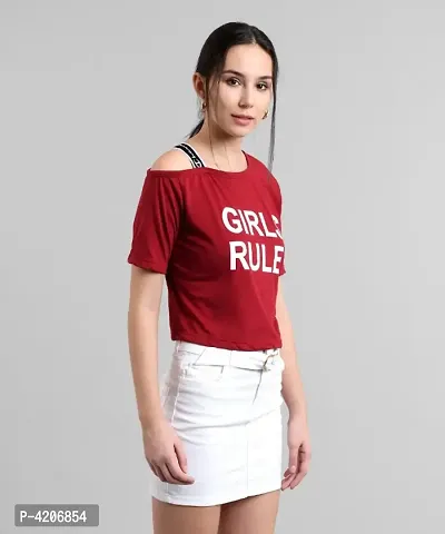 Maroon Girls Rule Print Top-thumb3