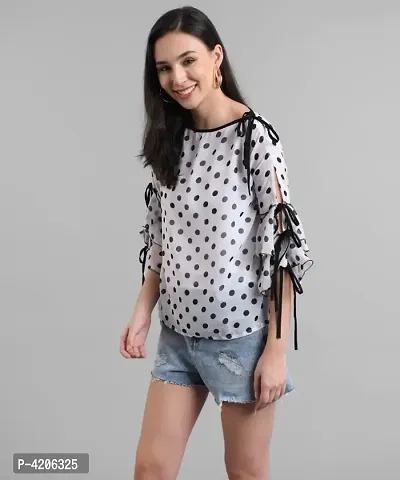 Raabta women white cold shoulder 2025 plain top with black knot