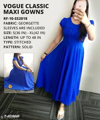 Royal Blue 11010 Long Maxi Dress with Cape Sleeve