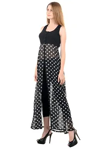 Black Dot Print Paid Dress-thumb1