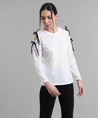 RBT- WHITE FULL SLEEVE COLD SHLDR TOP-thumb1