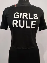 Black Top With Girls Rule Print-thumb2