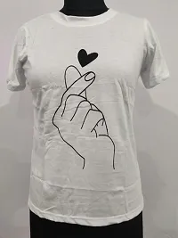 WHITE heart print t-shirt-thumb2