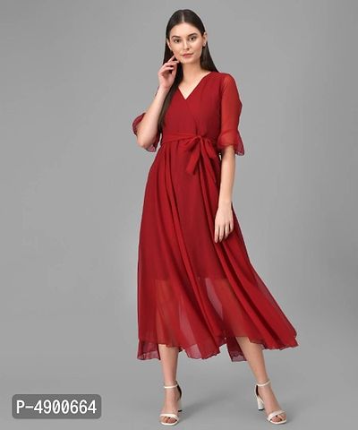 Maroon bell sleeve dress top