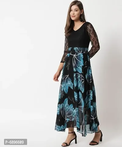 BLUE JESMIN FLOWER LONG DRESS WITH NAT YOGE