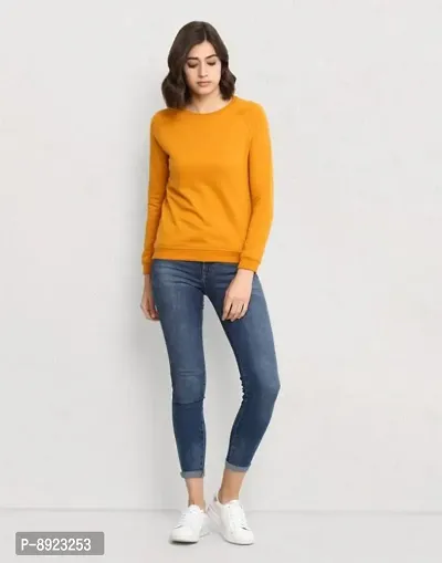 Classic Polyester Solid Sweatshirts for Women-thumb0