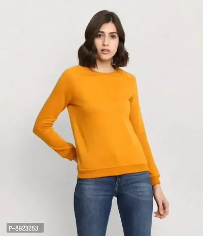 Classic Polyester Solid Sweatshirts for Women-thumb3