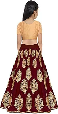 Girls Satin Semi-Stitched Lehenga Choli Set (MPH Traders  Co.) (12-13 Years, Maroon-4)-thumb1