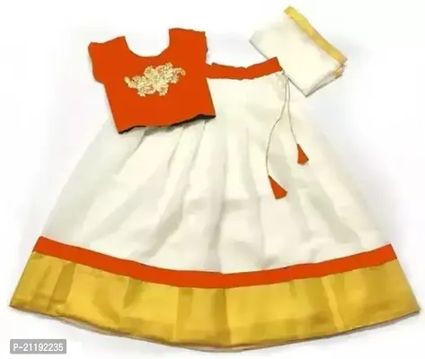 Fully Stiched Lehanga Choli Dupatta Set For Kids by MPH Traders  Co. (18-24 Months, Orange)