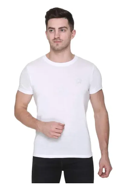 Heaven Blended Round Neck Logo Print T-Shirt for Mens