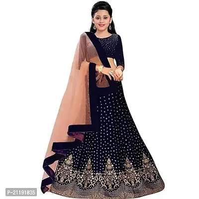 chidiya fab kids Girl's Jute lengha choli FOR GIRLS 3-13 YEARS_= FENCY LENGHA CHOLI FOR KIDS # (9-10 Years, Blue)