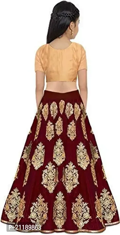 Girls Satin Semi-Stitched Lehenga Choli Set (MPH Traders  Co.)-thumb2