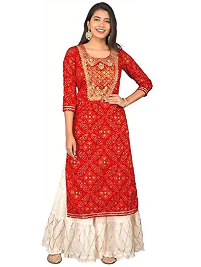 Women Straight Rayon Kurti And Sharara Set/Women A Line Kurti And Palazzo Set