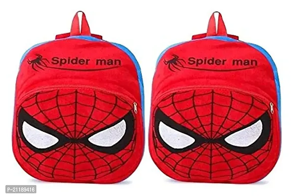 Fun Twist School Bag Red Spider Man 2 Pcs Combo Soft Bag Stuffed for Kids - 40cm or 15 Inch. (A001)-thumb0