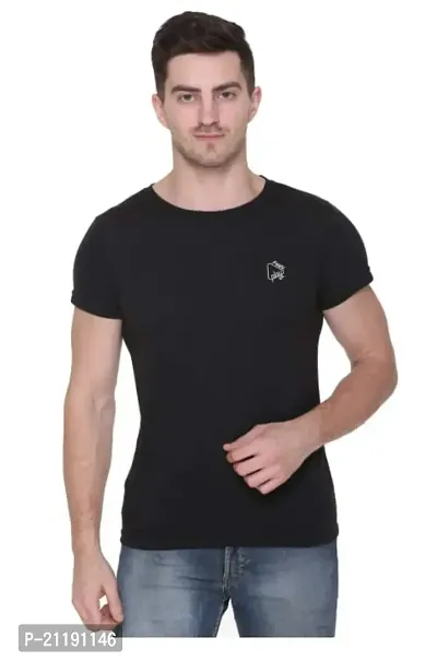Heaven Blue Blended Cotton Round Neck Logo Print T-Shirt for Mens-thumb0