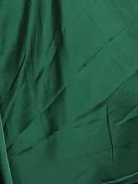 Women's Satin Silk Green Colour Plain Saree-thumb2