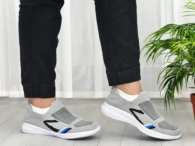 Elegant Grey Synthetic Espadrilles Shoes For Mens