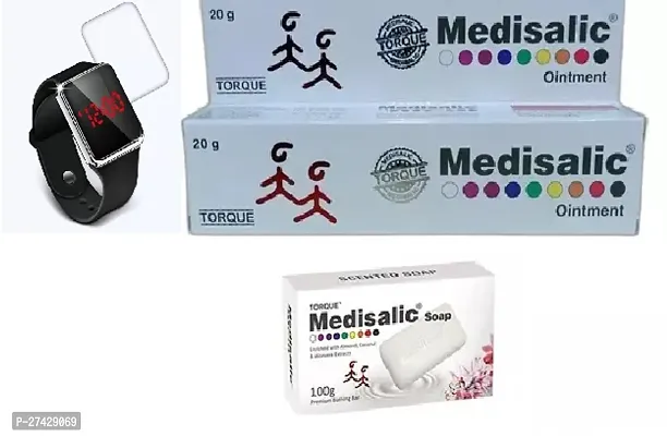 Medisalic Cream 20 gm  And Medisalic Soap 100 Free Black Digital Led Watch ( Combo2)-thumb0