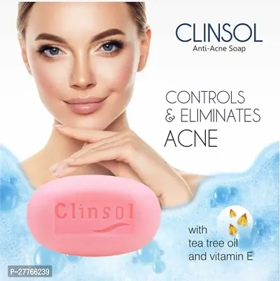 Clinsol Anti Acne Soap With Tea Tree Oil And Vitamin E Pack Of 2 75 g Each With Free Muffler-thumb2