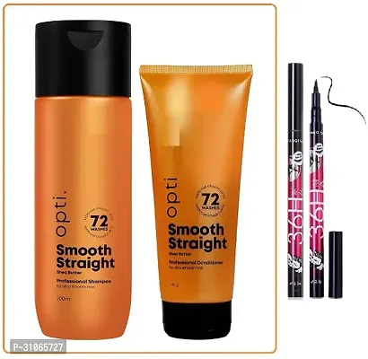 36H Eyeliner Black And New Opti. Hair Smooth Straight Hair Shampoo 200Ml + Conditioner 98G.