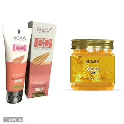 CC+ Foundation Cream  and DR.RASHEL Gold Gel For Face  Body For Normal Skin ( combo pack )-thumb0