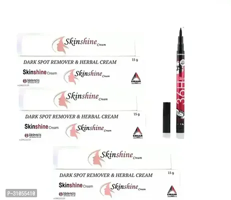 Skin Shine Daynight Cream (15 G) Pack of 3 with 36 H Waterproof Eyeliner