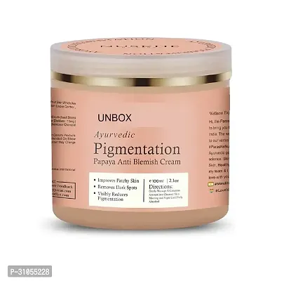 UNBOX Nuskhe  Ayurvedic Pigmentation Papaya Anti Blemish Cream for Pigmentation and Blemishes removal- 100 ML (Unisex Product, Suitable for all skin types)-thumb0