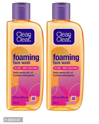 get pimple free skin with clean and clear foaming facewash 150ml for all skin types pack of 2-thumb0