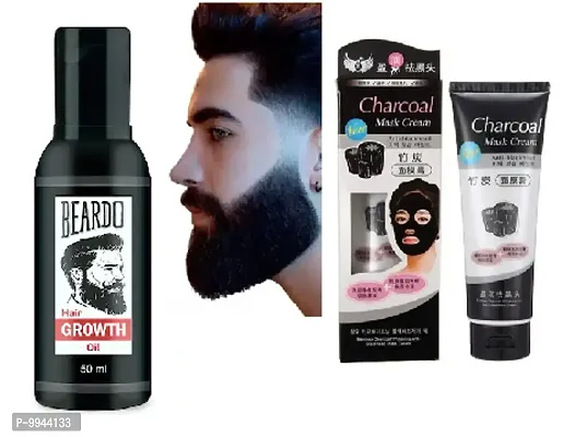 Beardo Beard and Hair Growth Oil - 50 ml for faster beard growth and thicker looking beard + PROFESSIONAL CHARCOAL PEEL OFF MASK 145g-thumb0
